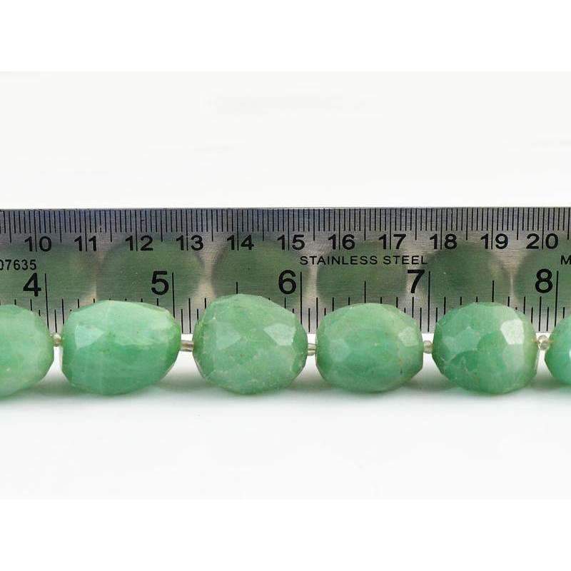 gemsmore:Natural Green Aventurine Strand Faceted Drilled Beads