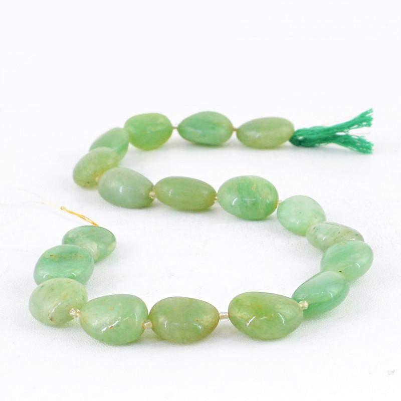 gemsmore:Natural Green Aventurine Untreated Beads Strand