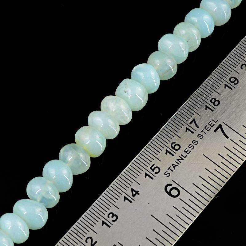 gemsmore:Natural Green Chalcedony Beads Strand - Round Shape Drilled