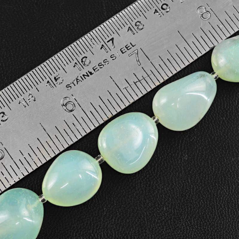 gemsmore:Natural Green Chalcedony Beads Strand