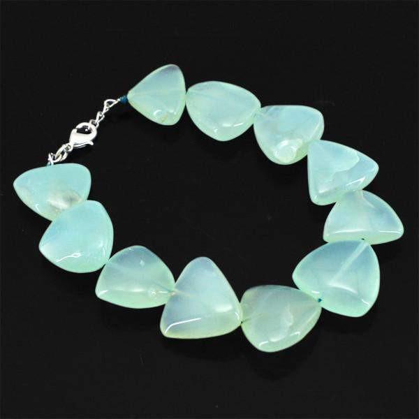 gemsmore:Natural Green Chalcedony Bracelet Genuine Beads