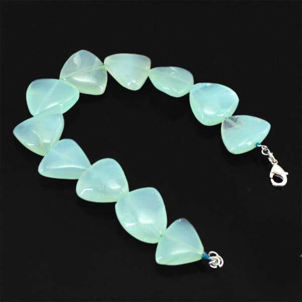 gemsmore:Natural Green Chalcedony Bracelet Genuine Beads