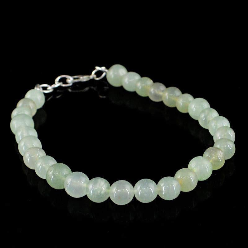 gemsmore:Natural Green Chalcedony Bracelet Round Beads