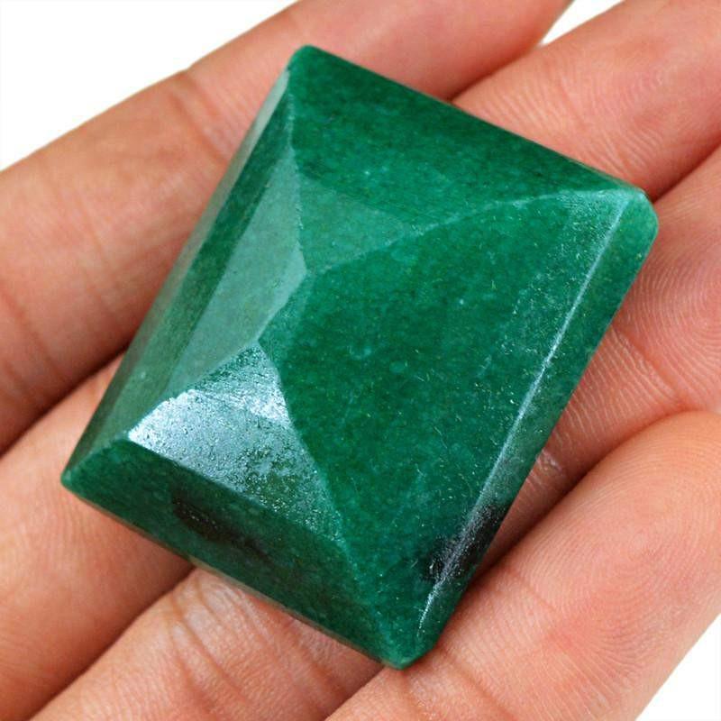 gemsmore:Natural Green Emerald Faceted Gemstone