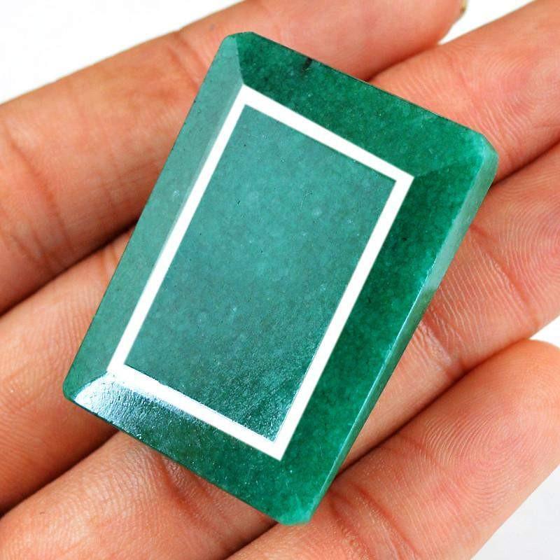 gemsmore:Natural Green Emerald Faceted Gemstone