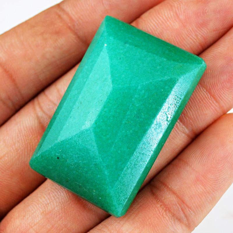 gemsmore:Natural Green Emerald Faceted Gemstone