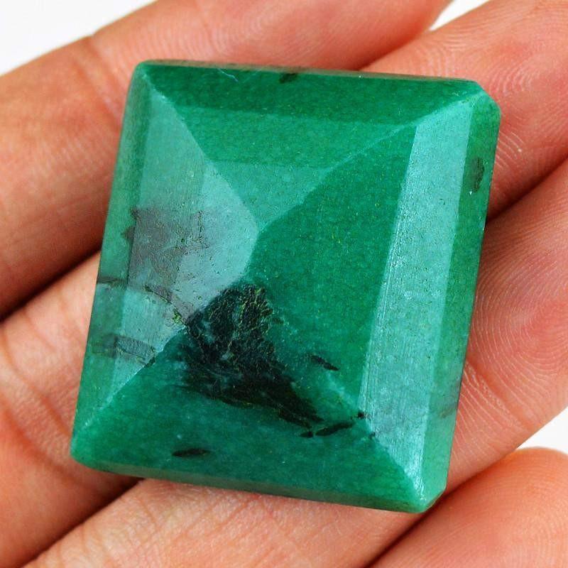 gemsmore:Natural Green Emerald Faceted Gemstone