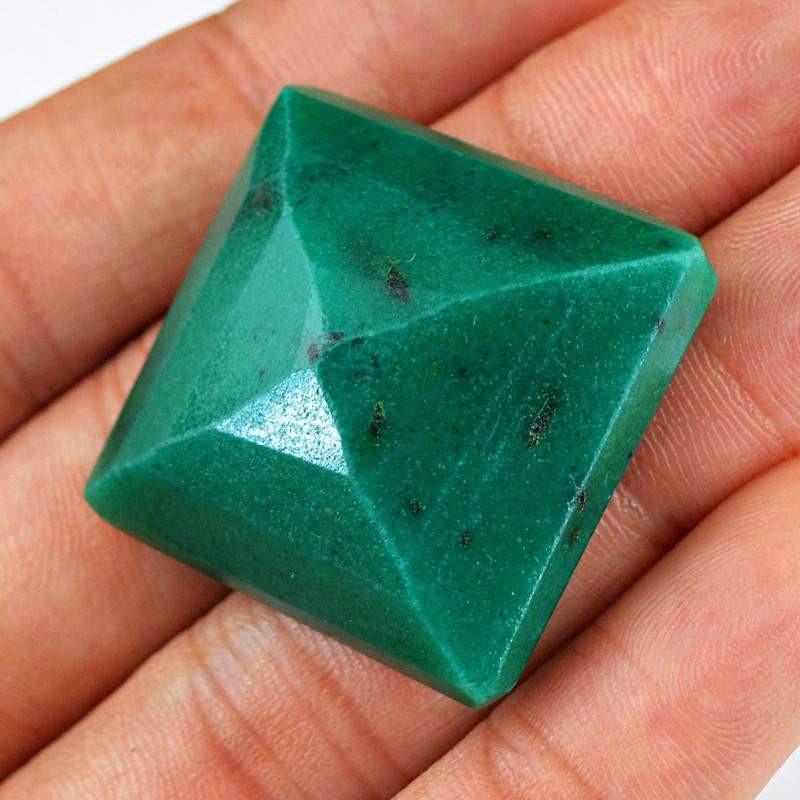 gemsmore:Natural Green Emerald Faceted Gemstone