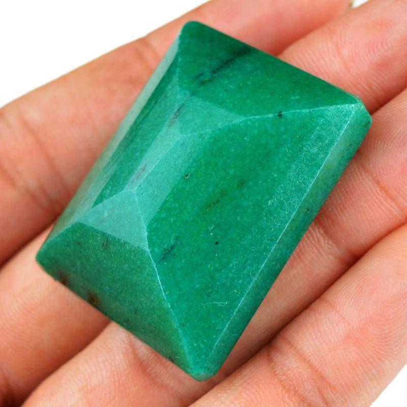 gemsmore:Natural Green Emerald Rectangular Shape Gemstone