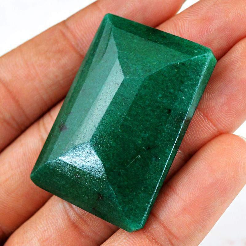 Rectangle Jems Natural Green Emerald Rectangular Shape Gemstone