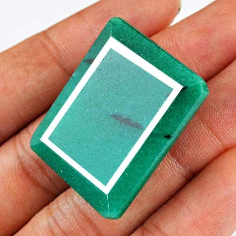 gemsmore:Natural Green Emerald Rectangular Shape Gemstone