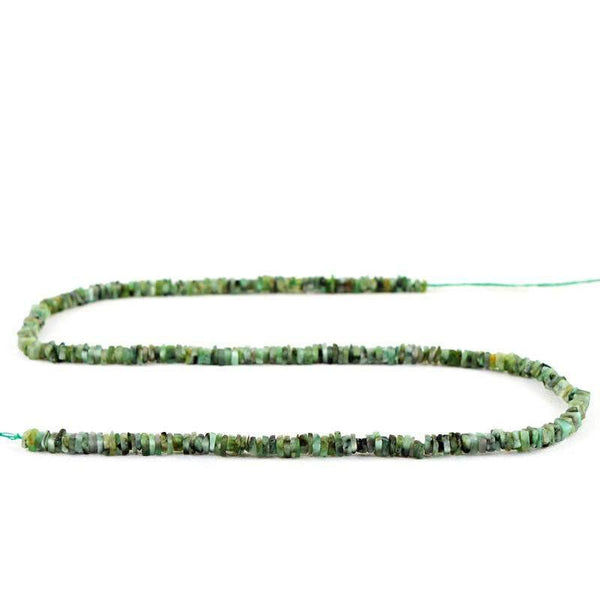 gemsmore:Natural Green Emerald Untreated Beads Hand Made Strand