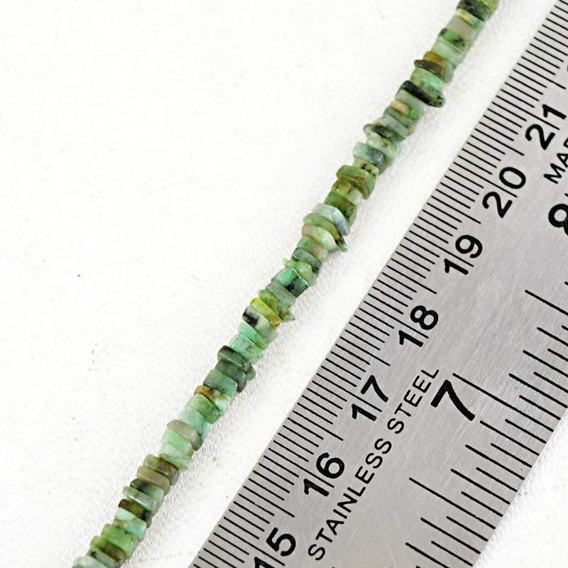 gemsmore:Natural Green Emerald Untreated Beads Hand Made Strand