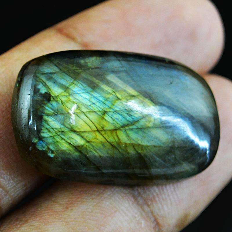 gemsmore:Natural Green Flash Labradorite Gemstone - Loose Unheated