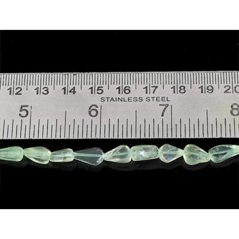 gemsmore:Natural Green Fluorite Beads Strand Untreated Drilled