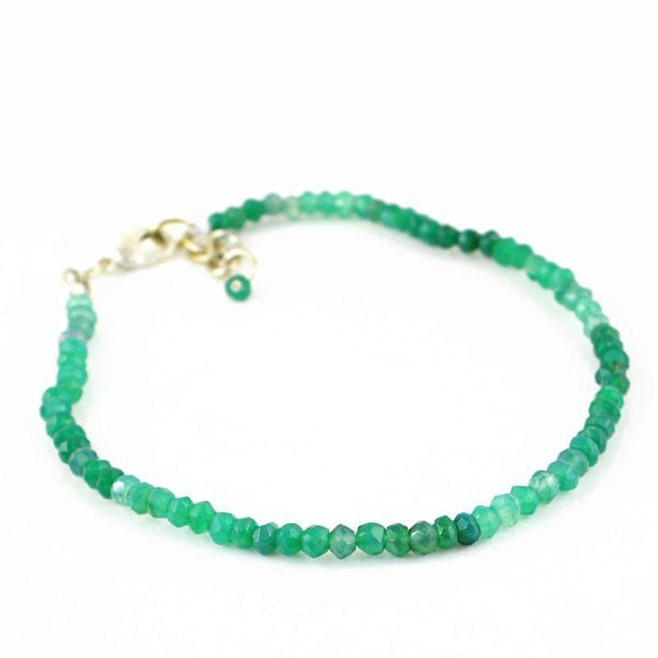 gemsmore:Natural Green Fluorite Bracelet 26.50 Cts Round Cut Beads