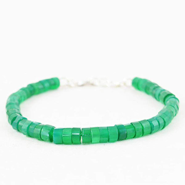 gemsmore:Natural Green Fluorite Bracelet Round Shape Beads