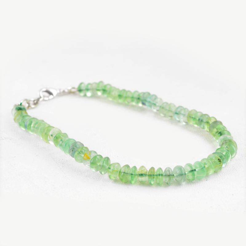 gemsmore:Natural Green Fluorite Bracelet Unheated Round Shape Beads