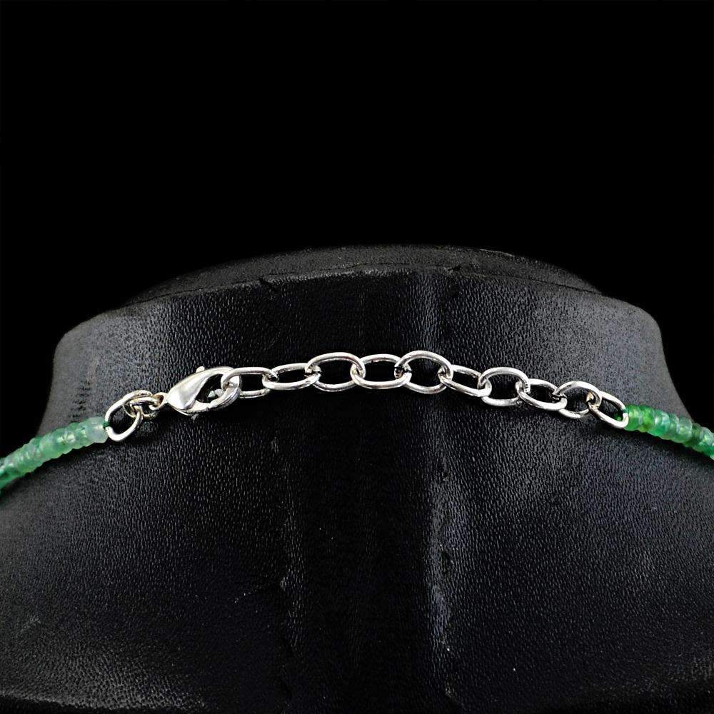 gemsmore:Natural Green Fluorite Necklace Natural Round Cut Beads