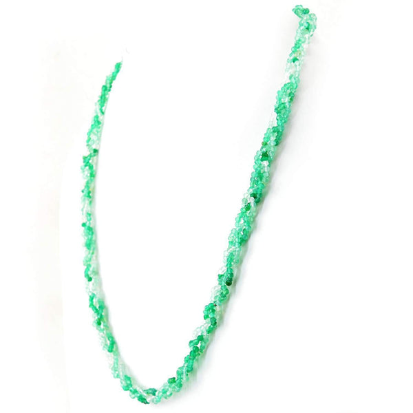 gemsmore:Natural Green Fluorite Necklace Untreated Round Cut Beads