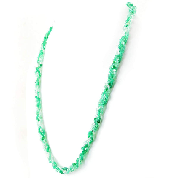 gemsmore:Natural Green Fluorite Necklace Untreated Round Cut Beads