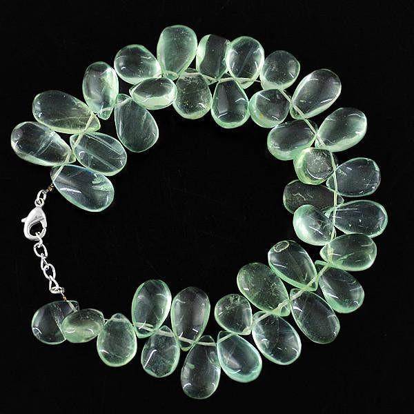 gemsmore:Natural Green Fluorite Pear Shape Genuine Untreated Beads Bracelet