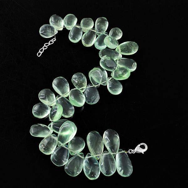gemsmore:Natural Green Fluorite Pear Shape Genuine Untreated Beads Bracelet