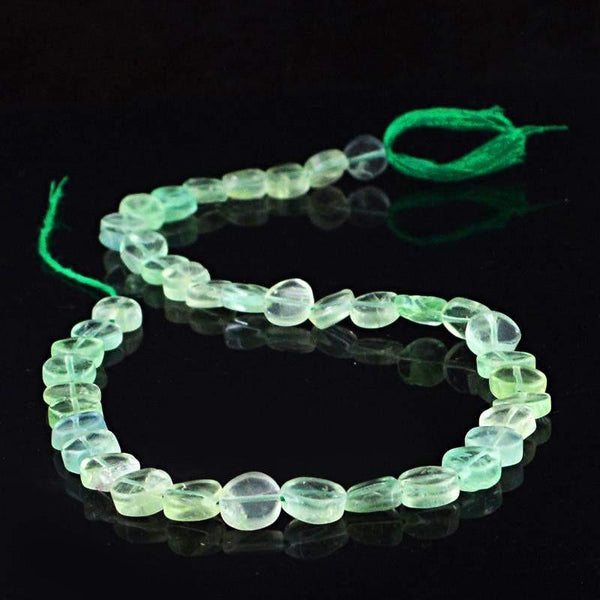 gemsmore:Natural Green Fluorite Round Beads Strand