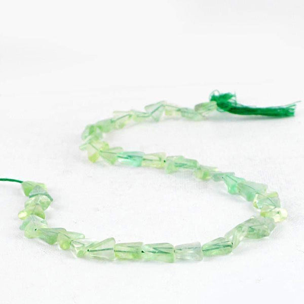 gemsmore:Natural Green Fluorite Unheated Beads Strand