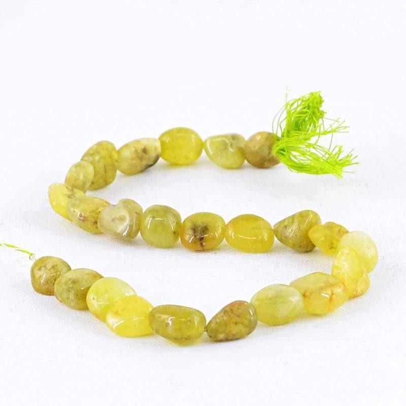 gemsmore:Natural Green Garnet Beads Strand