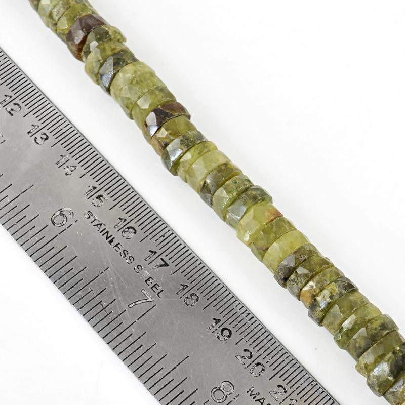 gemsmore:Natural Green Garnet Drilled Beads Strand