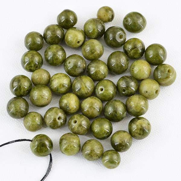 gemsmore:Natural Green Garnet Round Shape Beads Lot