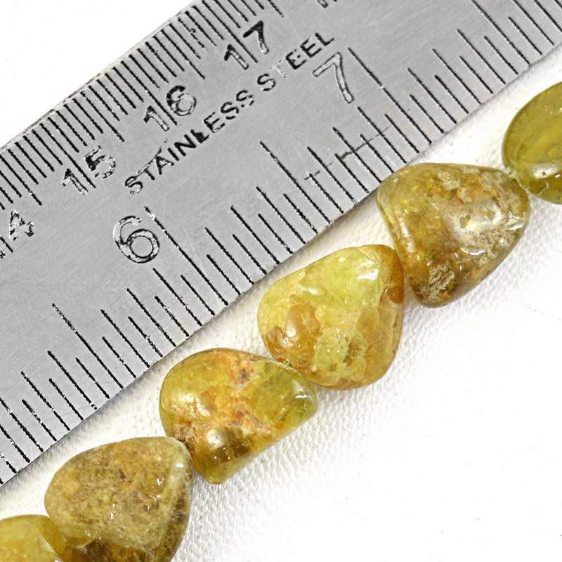 gemsmore:Natural Green Garnet Unheated Beads Strand
