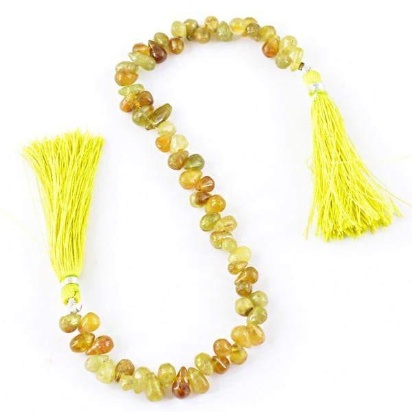 gemsmore:Natural Green Garnet Untreated Drilled Beads Strand