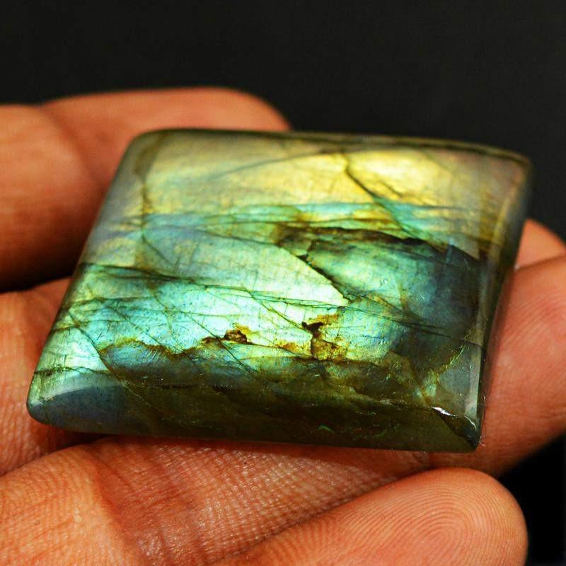 gemsmore:Natural Green & Golden Flash Untreated Gemstone