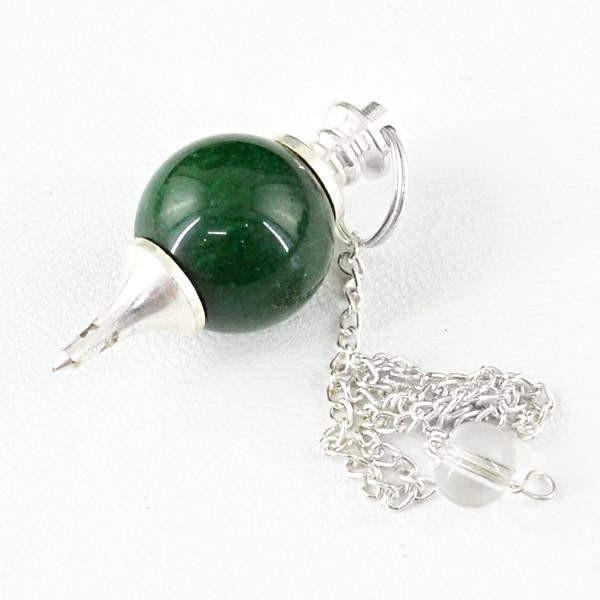 gemsmore:Natural Green Jade Crystal Healing Pendulum