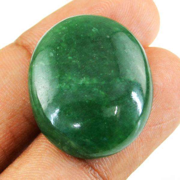 gemsmore:Natural Green Jade Oval Shape Untreated Loose Gemstone