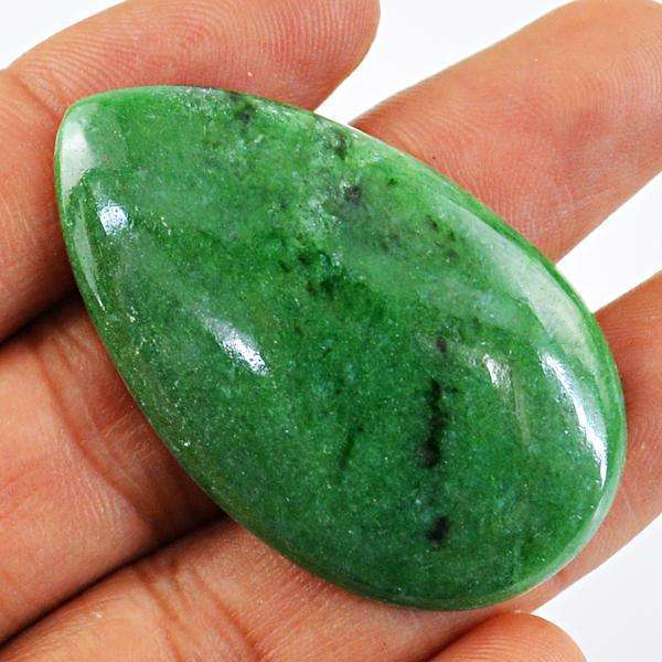 gemsmore:Natural Green Jade Pear Shape Untreated Loose Gemstone