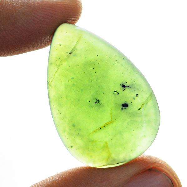 gemsmore:Natural Green Jade Pear Shape Untreated Loose Gemstone