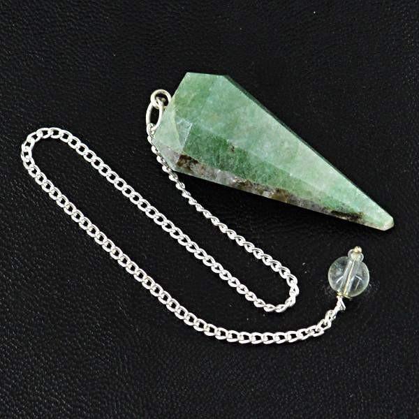 gemsmore:Natural Green Jade Reiki Healing Pendulum