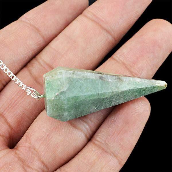 gemsmore:Natural Green Jade Reiki Healing Pendulum