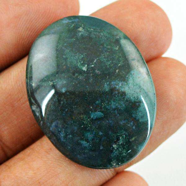 gemsmore:Natural Green Moss Agate Oval Shape Loose Gemstone