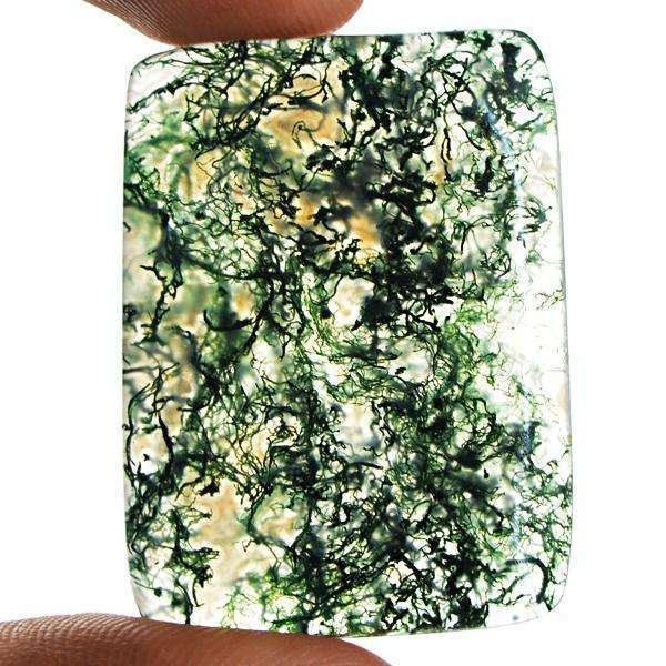 gemsmore:Natural Green Moss Agate Untreated Loose Gemstone