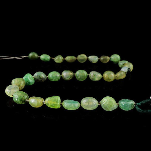 gemsmore:Natural Green Onyx Beads Strand Unheated Drilled