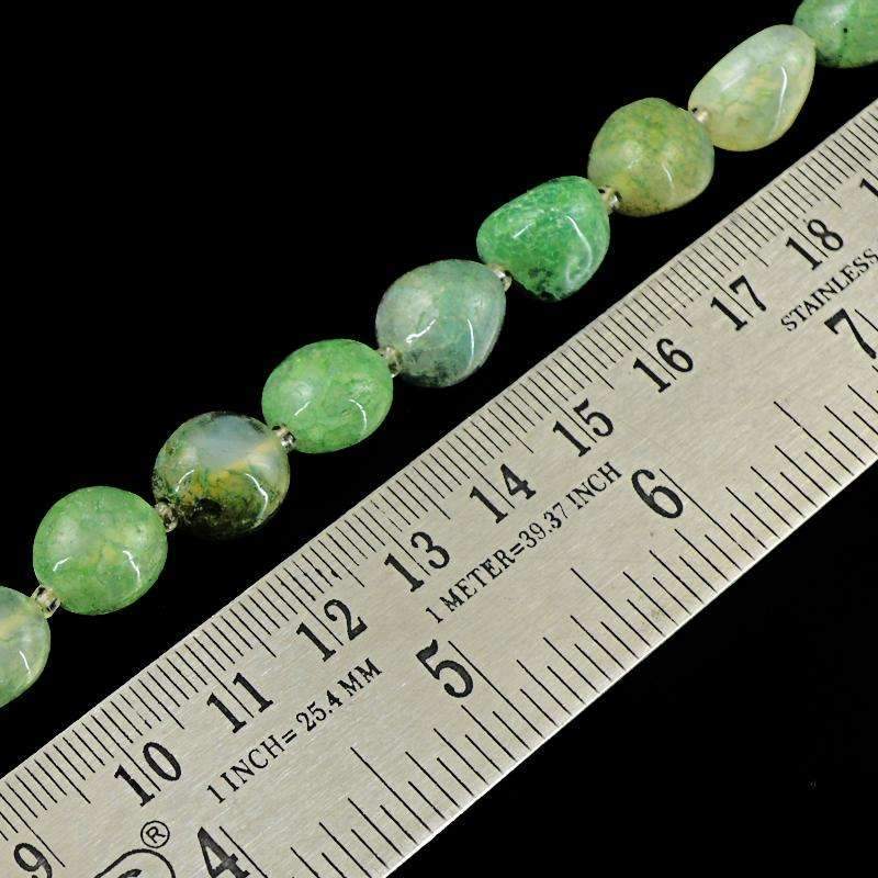 gemsmore:Natural Green Onyx Beads Strand Unheated Drilled