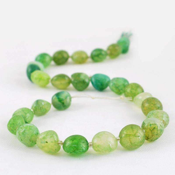 gemsmore:Natural Green Onyx Beads Strand Unheated Drilled
