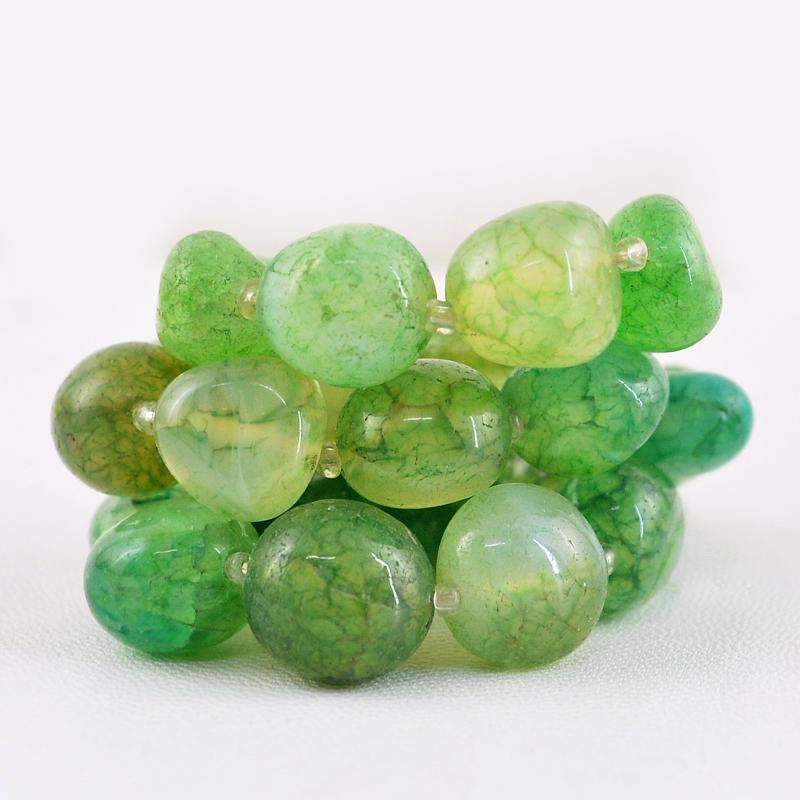 gemsmore:Natural Green Onyx Beads Strand Unheated Drilled