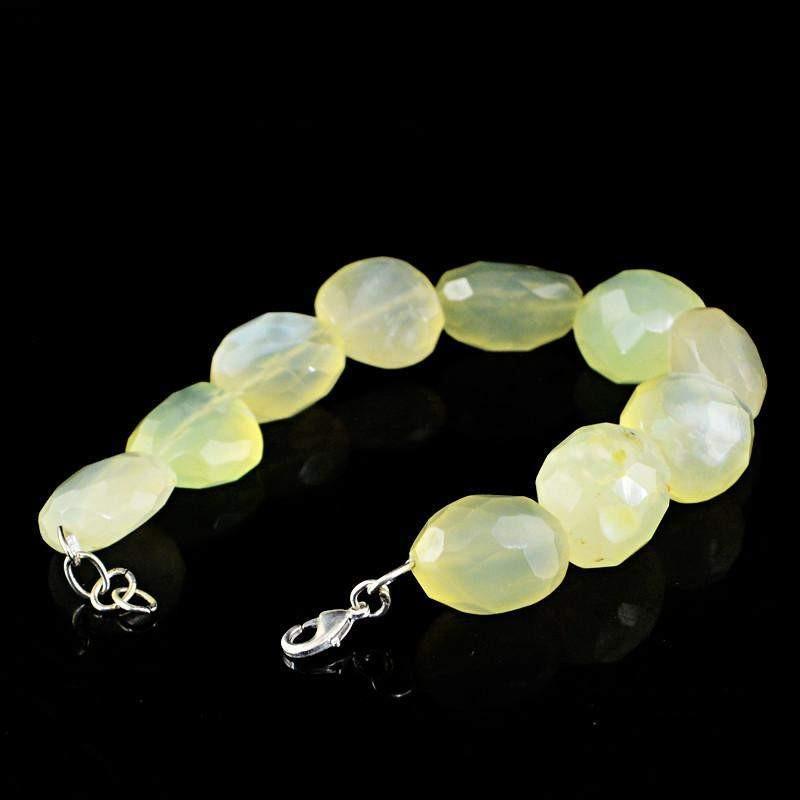 gemsmore:Natural Green Onyx Bracelet Faceted Beads