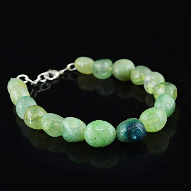 gemsmore:Natural Green Onyx Bracelet Unheated Beads