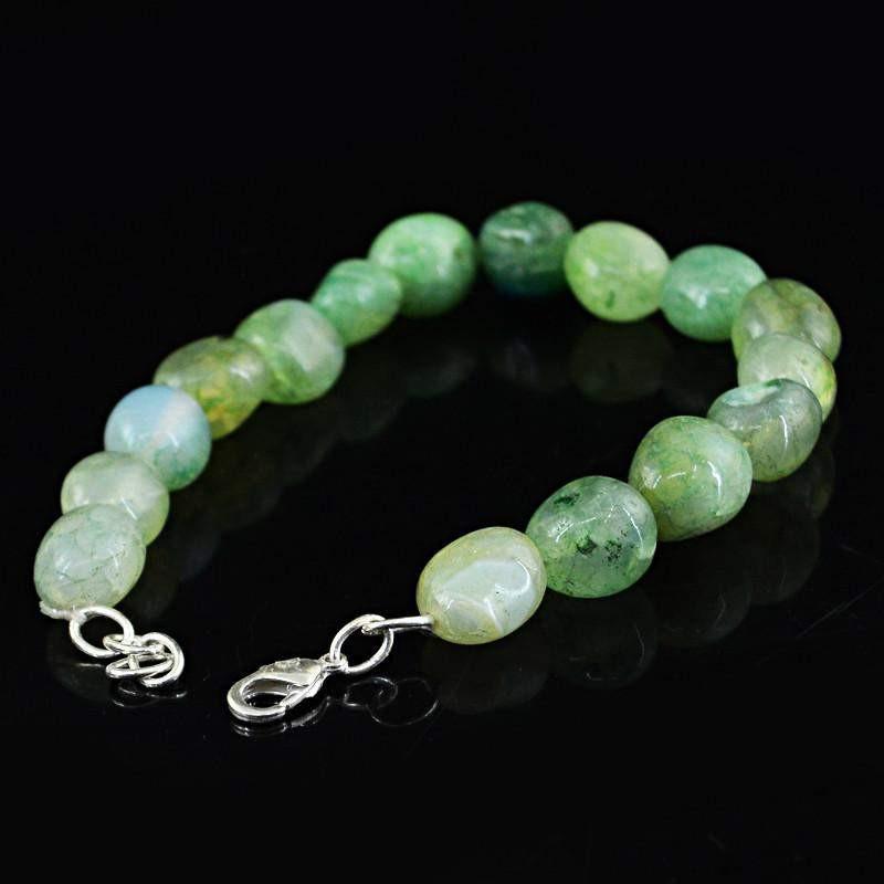 gemsmore:Natural Green Onyx Bracelet Unheated Beads